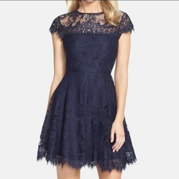 Bb Dakota Dresses | Bb Dakota Rhianna Open Back Lace Cocktail Dress Size 2 | Color: Black | Size: 2 | Missyresale's Closet